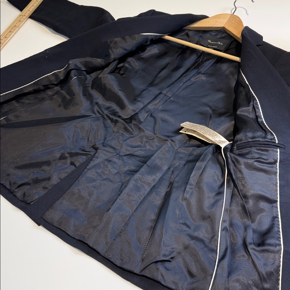 Massimo Dutti Classic Navy Blue Blazer Size 2 - Picture 6 of 9